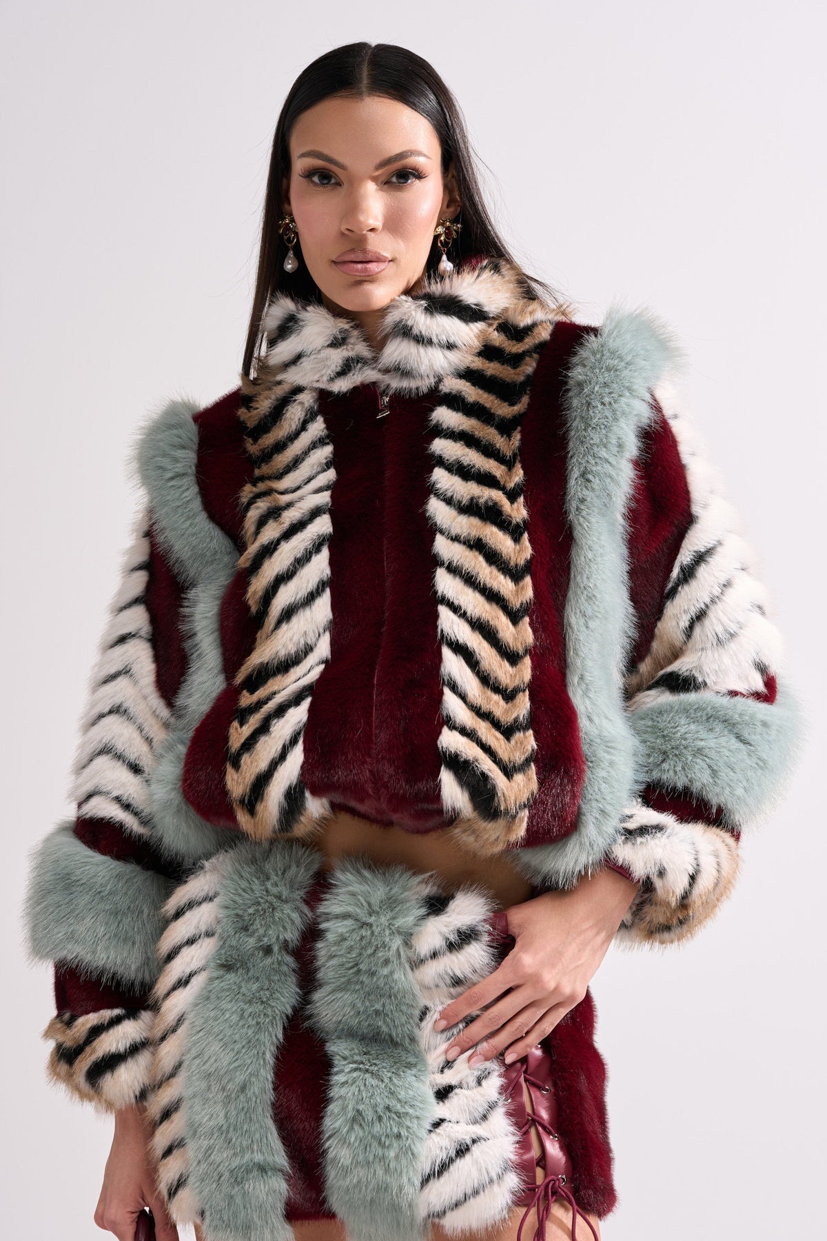 HAVE IT ALL PANELED FUR COAT