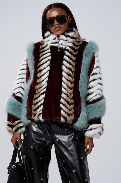 HAVE IT ALL PANELED FUR COAT